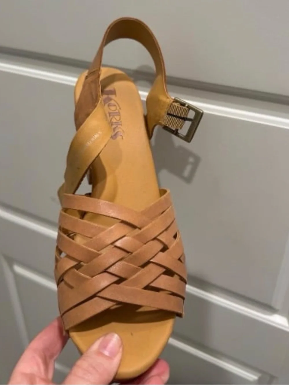 ✨ NIB KORKS Berryessa Women’s Tan Leather Platform Sandals